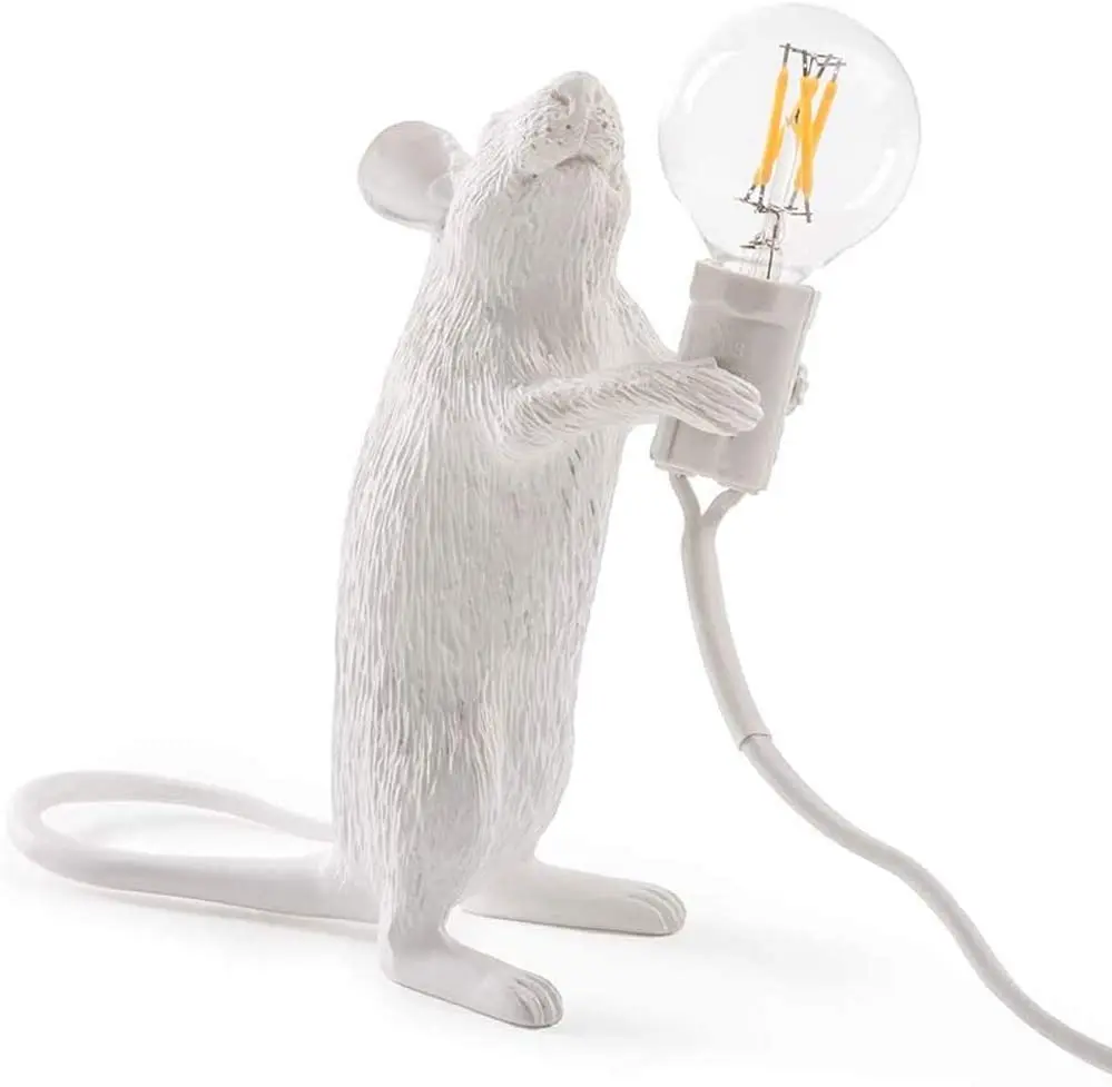 

Gehore Modern Cute LED Resin Animal Rat Desk Lights Art Mouse Children's Bedside Gift Table Lamp Small Mini Mouse Light 2021 New
