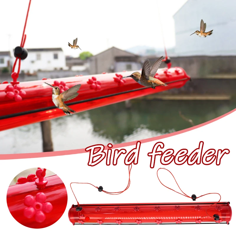 

Колибри Фидер с отверстиями Видимый трубы кормушка для птиц в виде трубки подвесной птиц подающее устройство для дома дерево сад 40/50/60 см E7