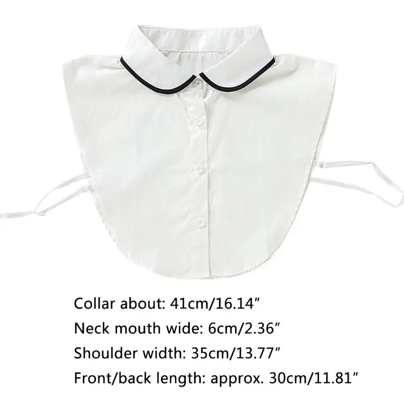 Женский зимний осенний черный круглый лацкан поддельный воротник на пуговицах