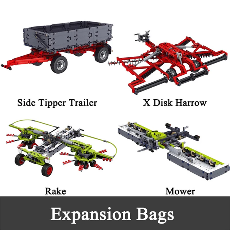 

MOULD KING 17020 APP Technic Car Toys The RC Motorized Trator With Roller Packer Harrow Building Blocks Part Kids Gift