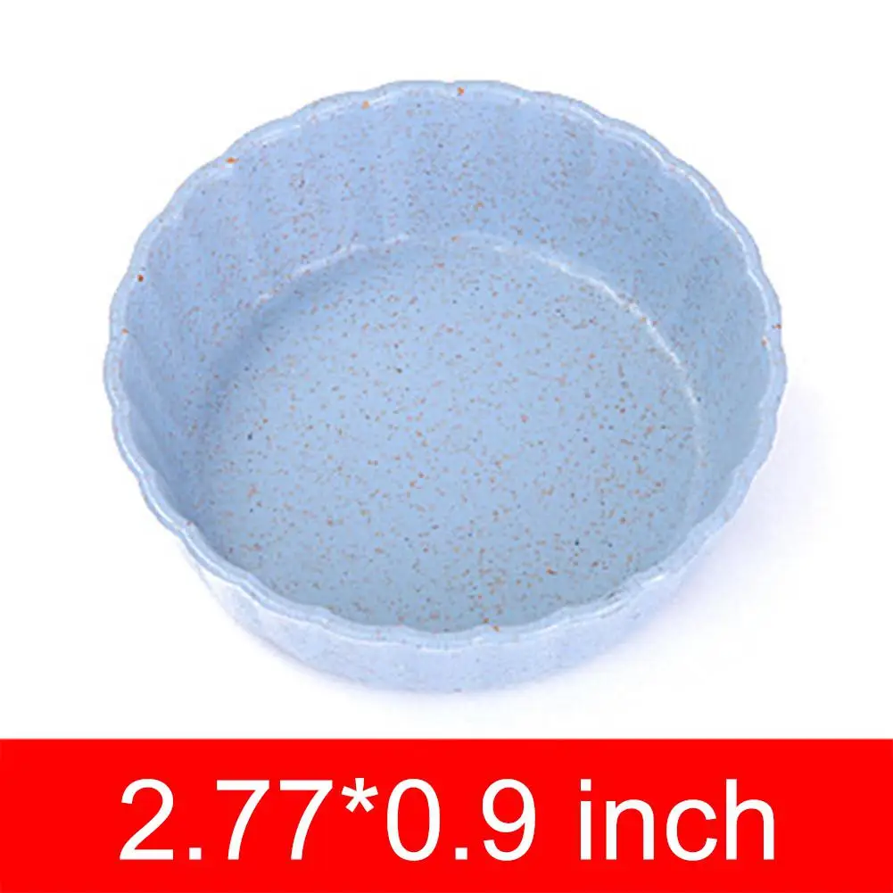 Round blue Studyset мини пшеничная соломенная Клубная декоративная тарелка для соуса кухонные аксессуары - Цвет: Round blue