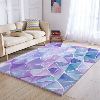 BlessLiving Modern Large Carpets for Living Room Geometric Floor Mat Watercolor Non-slip Area Rug 152x244cm Violet Lilac Tapis 2