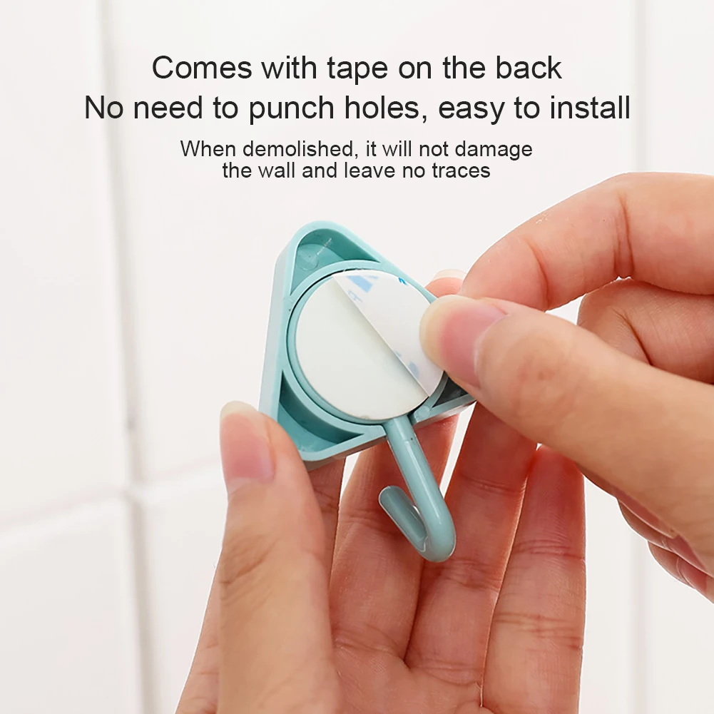 10 шт. настенные крючки водонепроницаемые самоклеющиеся сплошной цвет Бесплатная