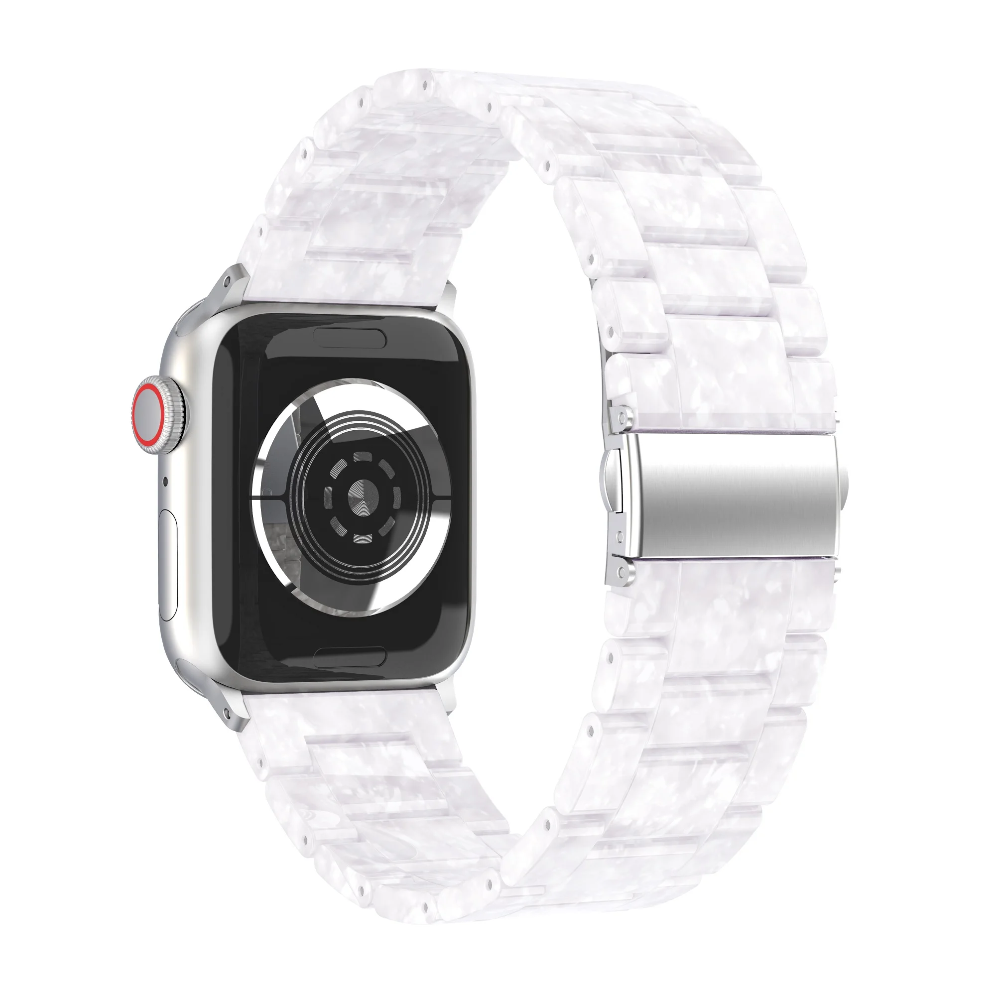 Сменные полимерные ремешки для часов Apple Watch 38 мм 40 мм легкий полимерный металлический ремешок с пряжкой для iwatch серии 1 2 3 4 5 42/44 мм - Цвет ремешка: Pearl White