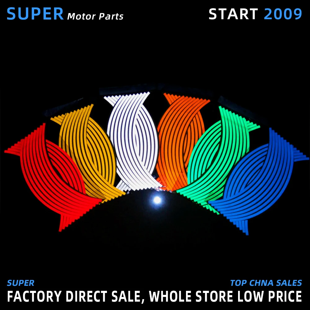 Наклейка на колесо мотоцикла светоотражающая полосатая лента обод для Кавасаки