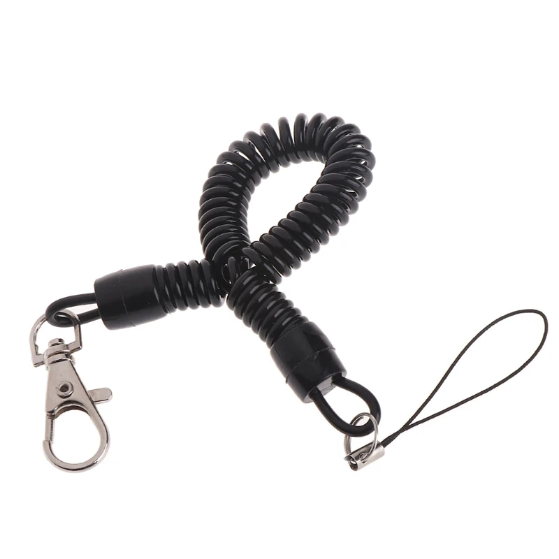 

69HD Spring Elastic Retractable Rope Hiking Camping Phone Antilost Key Chain