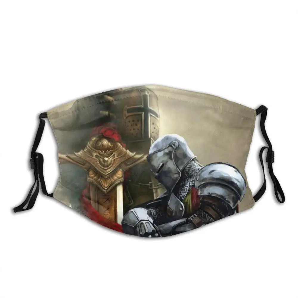 

Забавная крутая Тканевая маска рыцари, служить в честь средневековых рыцарей, винтажные войны, мечи, легенда, туманное оружие, силуэт абстра...