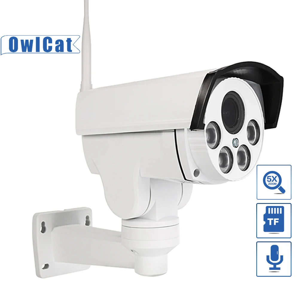 Беспроводная камера видеонаблюдения OwlCat HD 2 мегапиксельная 5 МП Wi Fi PTZ IP аудио