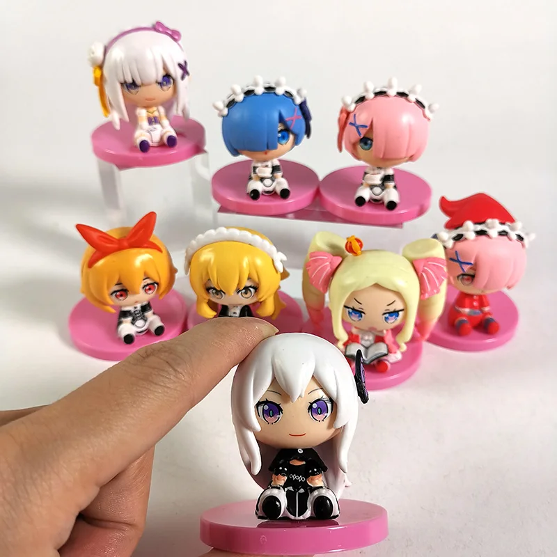 

Re Zero Capsule Figures Rem Ram Emilia Beatrice Frederica Baumann Toys Dolls 8pcs/set