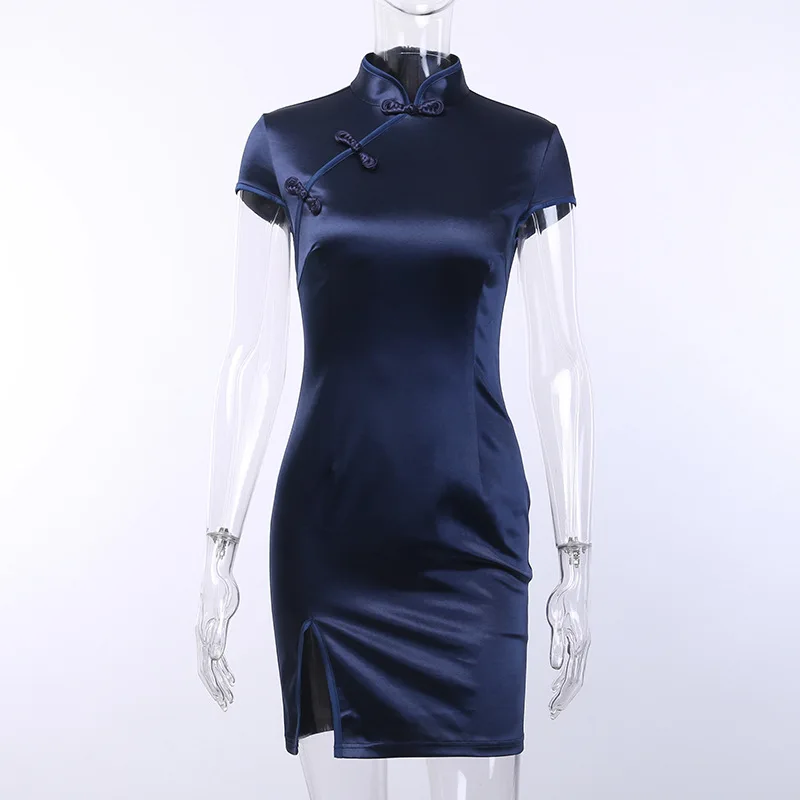 Cheongsam винтажное китайское женское платье, 6 цветов, атласное, готический стиль, Qipao, короткие/длинные рукава, вечерние, Новогодняя одежда, Harajuku Vestido