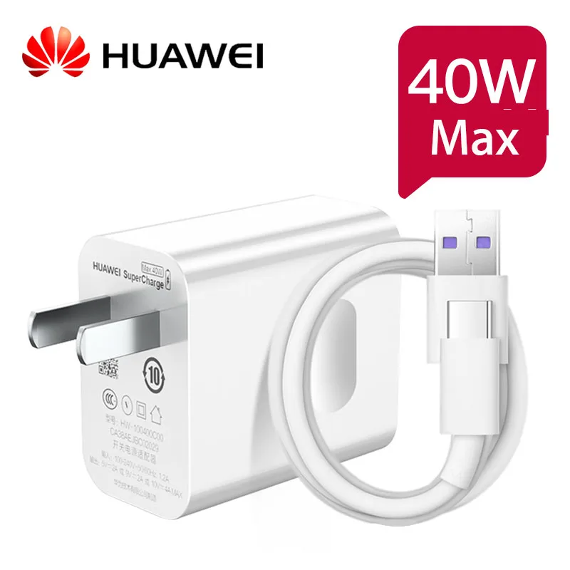 Оригинальное зарядное устройство huawei 40 Вт суперзарядка для p30 p20 pro mate 30 20 RS nova 5 Honor