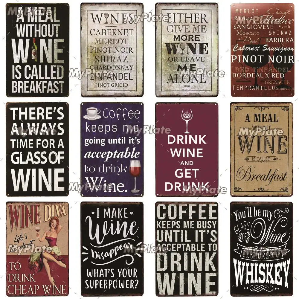 World Wine металлический знак Винтаж Жестяная Табличка с надписью пластина Настенный