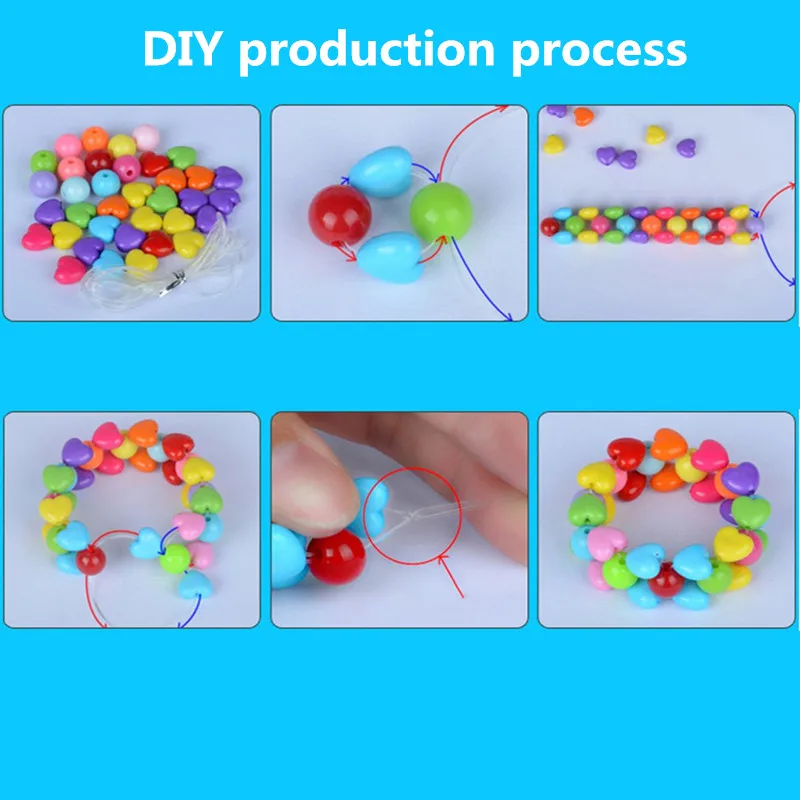 

7 Girds DIY Handmade Beads For Children Beads Plum Blossom Box Set Girls Weaving Bracelet Jewelry Making Educational Toys Gift