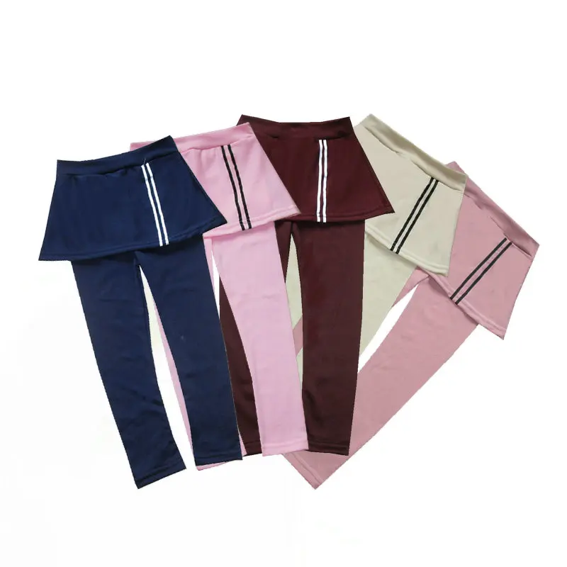 Хлопковые леггинсы для маленьких девочек с рисунком в полоску юбка-брюки узкие