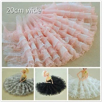 20cm wide multi layer organ pleated mesh lace fabric diy clothes skirt wedding fast sewing toy doll dress decoration accessories
