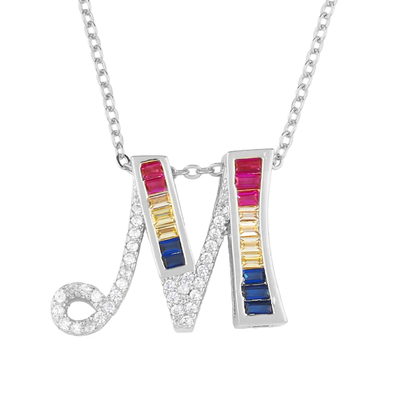 Элегантные AAA кубического циркония буквы ожерелья с подвесками золотые