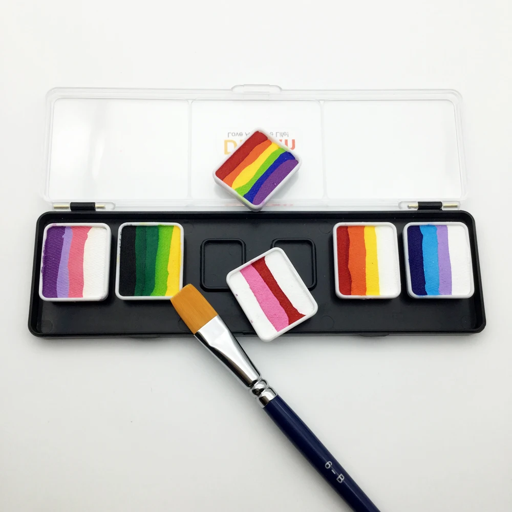 DiYeah боди арт на водной основе картина для лица разделенные торты Радужная