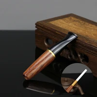 classic wood smoking pipe 9mm filter cigarette pipe straight mini wooden cigarette holder 5mm 8mm multifunction cigarette tool