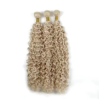 soft premium heat resistant fiber 613 blonde curly hair weft for white womennaked water wave longer hair bundles 100g 28 inch