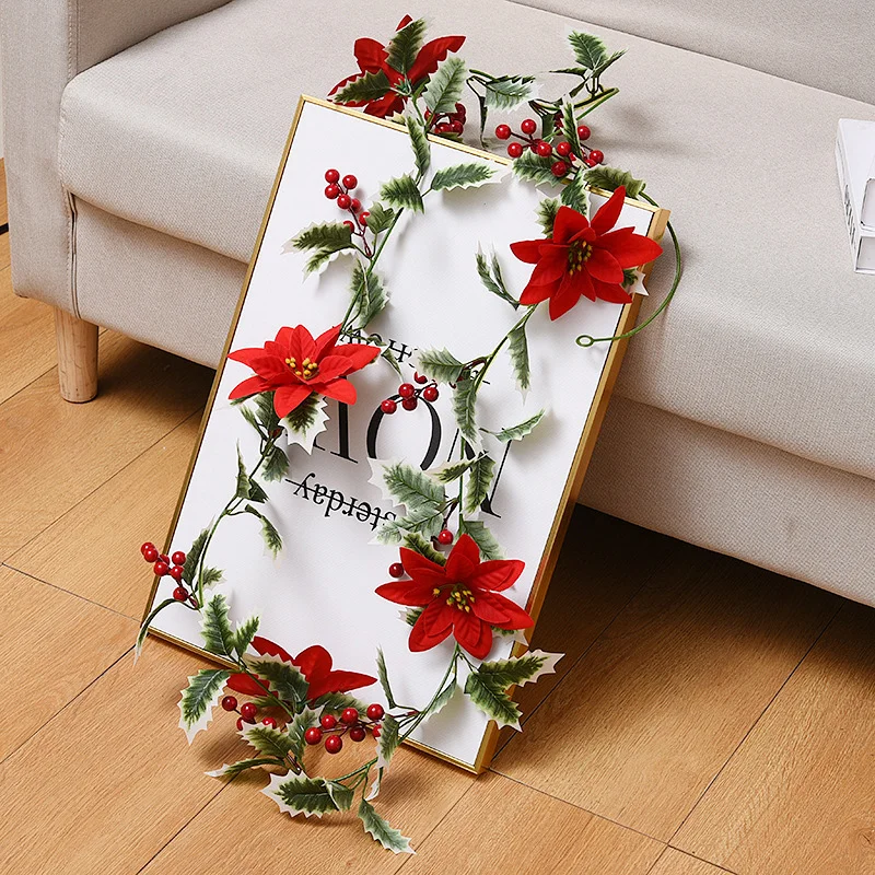 

Гирлянда из сосновых конусов, искусственные растения, цветы, лоза, стена подвесной ротанговый орнамент, День Святого Валентина, новый год, Р...