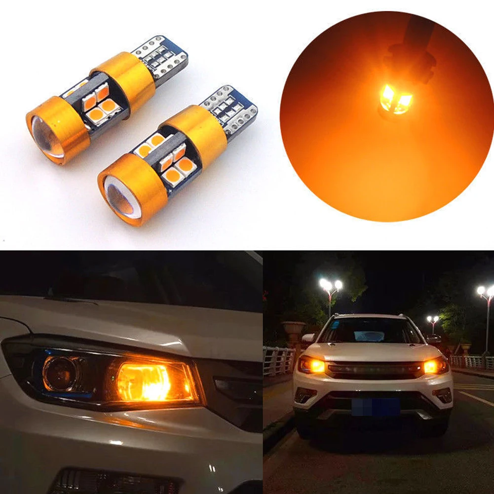 

2Pcs W5W LED T10 Led Canbus 168 194 LED Bulb 19SMD Car Side Marker Light License Plate Lamp Orange 12V