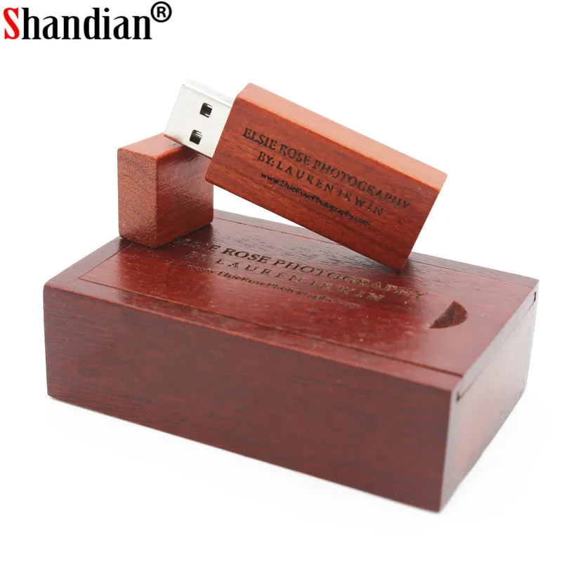 SHANDIAN деревянный usb + коробка флэш накопитель карта памяти Флеш pendrive 4 ГБ 16 32 64 Гб U