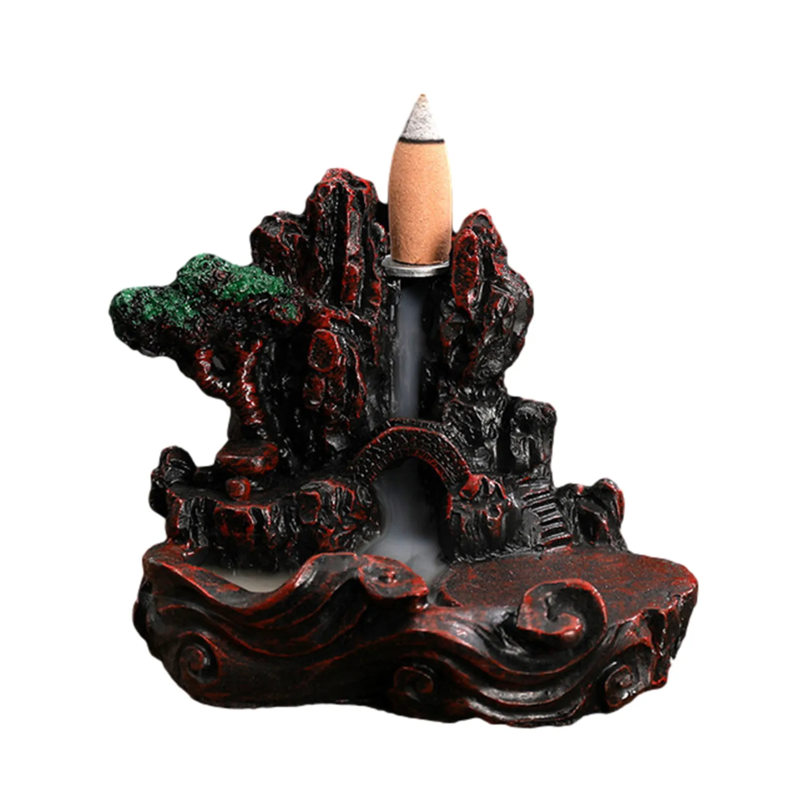 

Hot Creative Tower Incense Ceramic Burner Fragrance Holder Backflow Censer Resin Aromatherapy Smoke Reflux Incense Burner