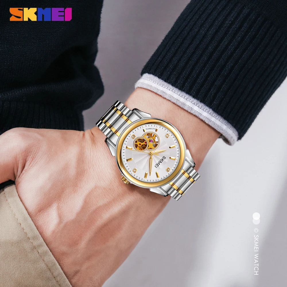 

Brand Luxury Men Watches Automatic Gold Watch Men Stainless Steel Waterproof Business Sport Mechanical Wristwatch For Gift