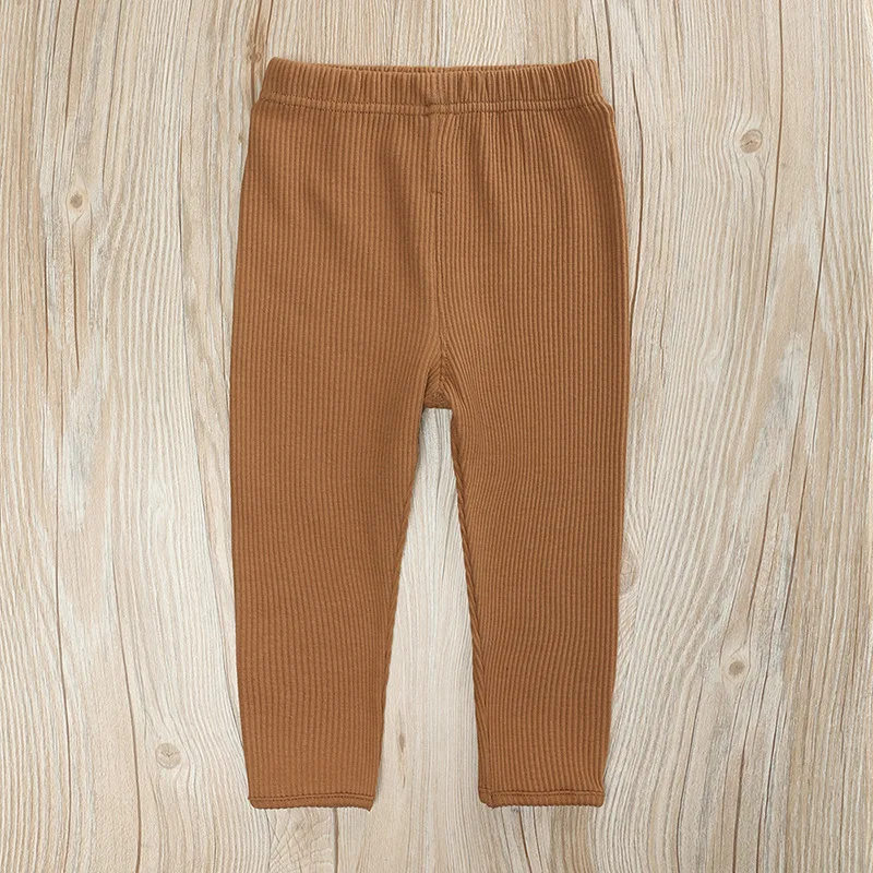 Повседневная Женская трикотажная рубашка в рубчик + длинные брюки с круглым