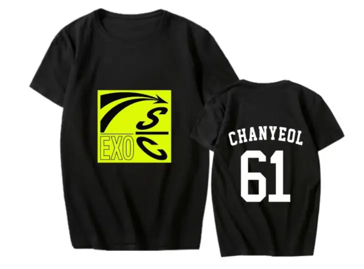 Летняя футболка с принтом kpop exo sc sehun chanyeol альбом what a life имя модная унисекс круглым
