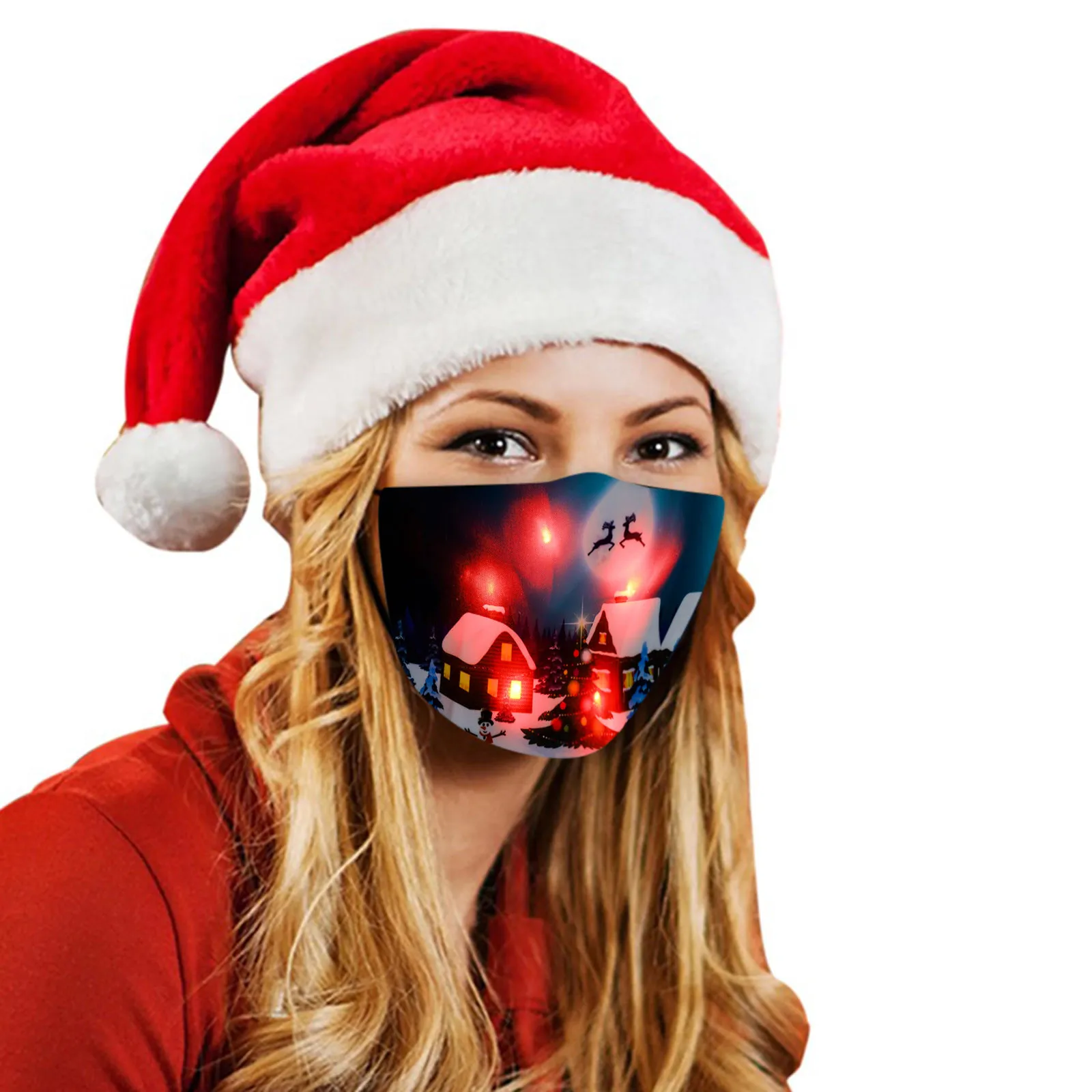 

LED Christmas Glow Mask mascarillas Light Up Mask Christmas Lights Glowing Mask For Men And Women