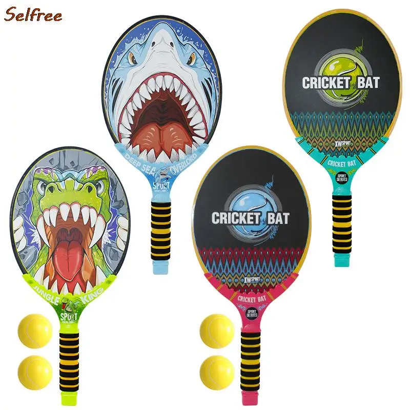 

Selfree Children's Beach Tennis Racket Squash Racket Toy Beach Sports Double Racket Outdoor Sports Equipment 52*24*3cm With Ball