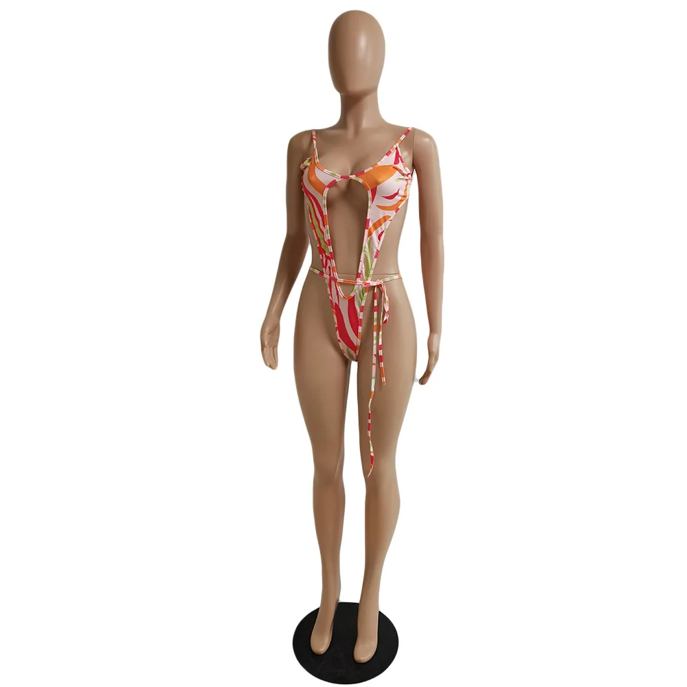 Пикантный Модный комплект из двух предметов с принтом бикини купальники на