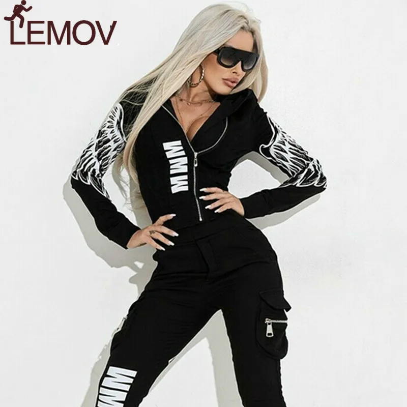 Женский спортивный костюм из двух предметов с принтом Крылья Базовая куртка