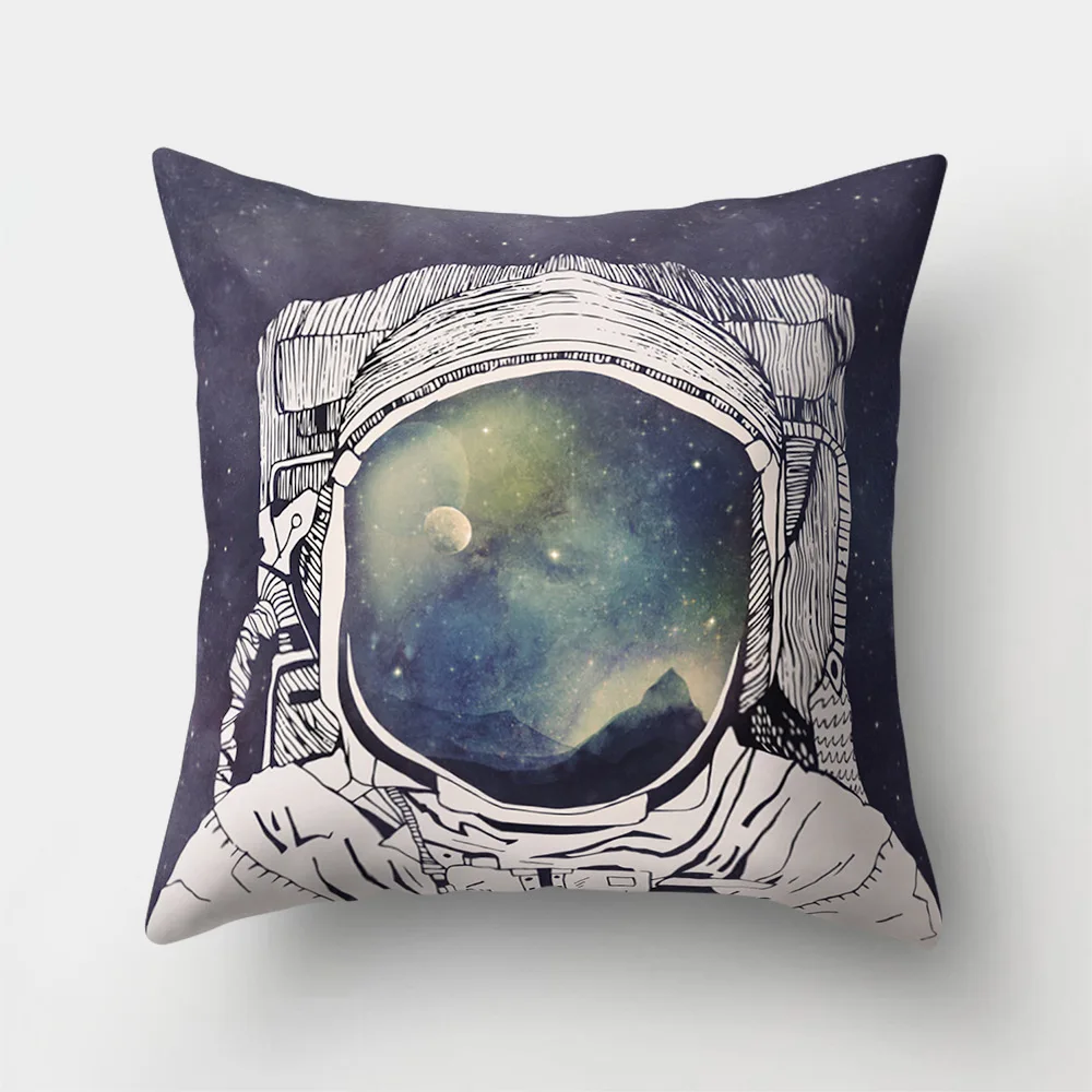 

Cute Cartoon Moon Print Cushion Cover Polyester Decorative for Sofa Seat Soft Throw Pillow Case Cover 45x45cm Home Decor