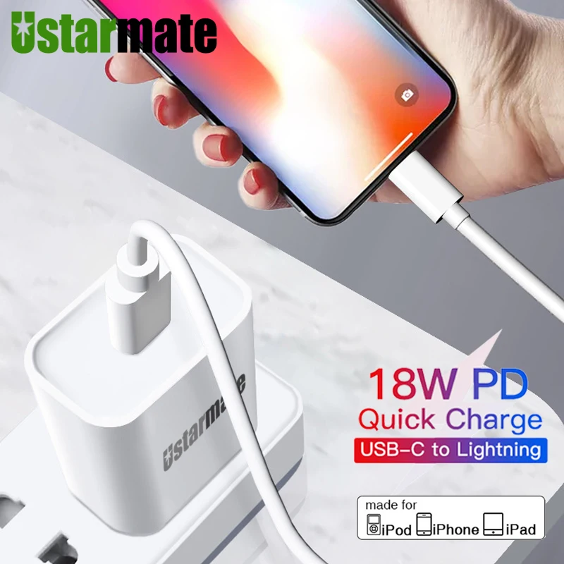 USB-C зарядное устройство 18W PD 3 0 Quick Charge 4 Быстрая зарядка с вилкой европейского и