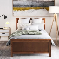 wood platform bed with headboard footboard wooden bed frame slatted bedspread household furniture classical bedroom bunk bed