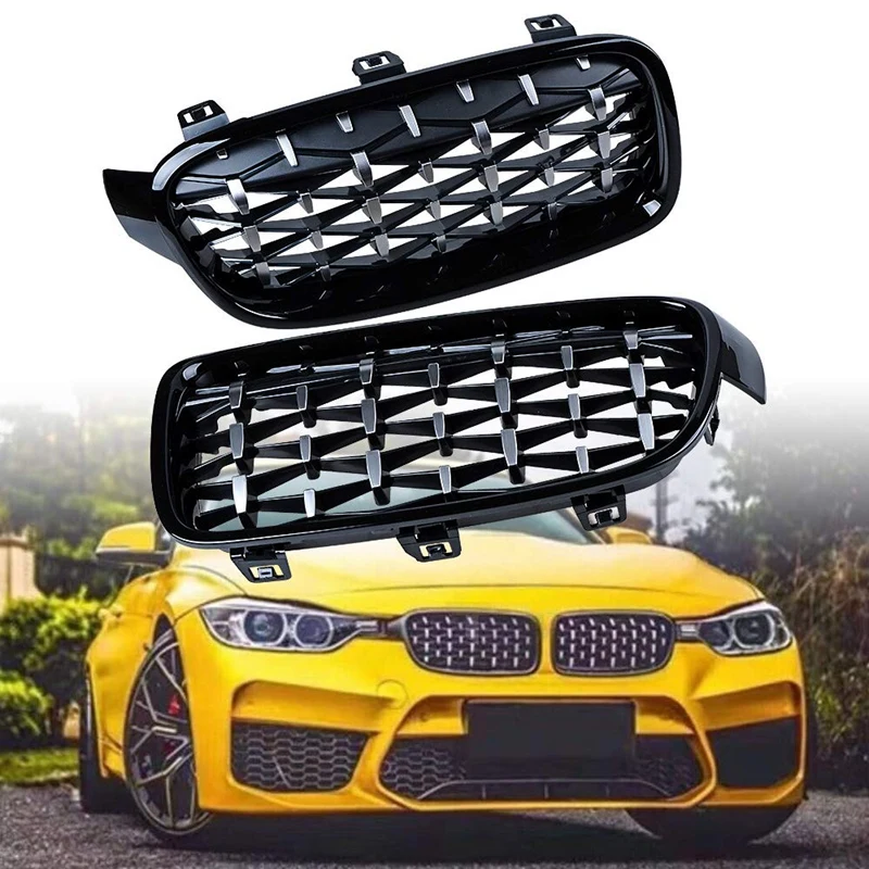 1 пара Глянцевая сетка решетка гриль Подходит для Bmw F30 F31 320I 328I 335I 4 двери 2012