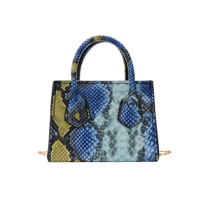 

2021 New Mini Handbags Ladies Fashionable Bag One Shoulder Crossbody Chain Bags Casual Snake Print Bags European American Retro