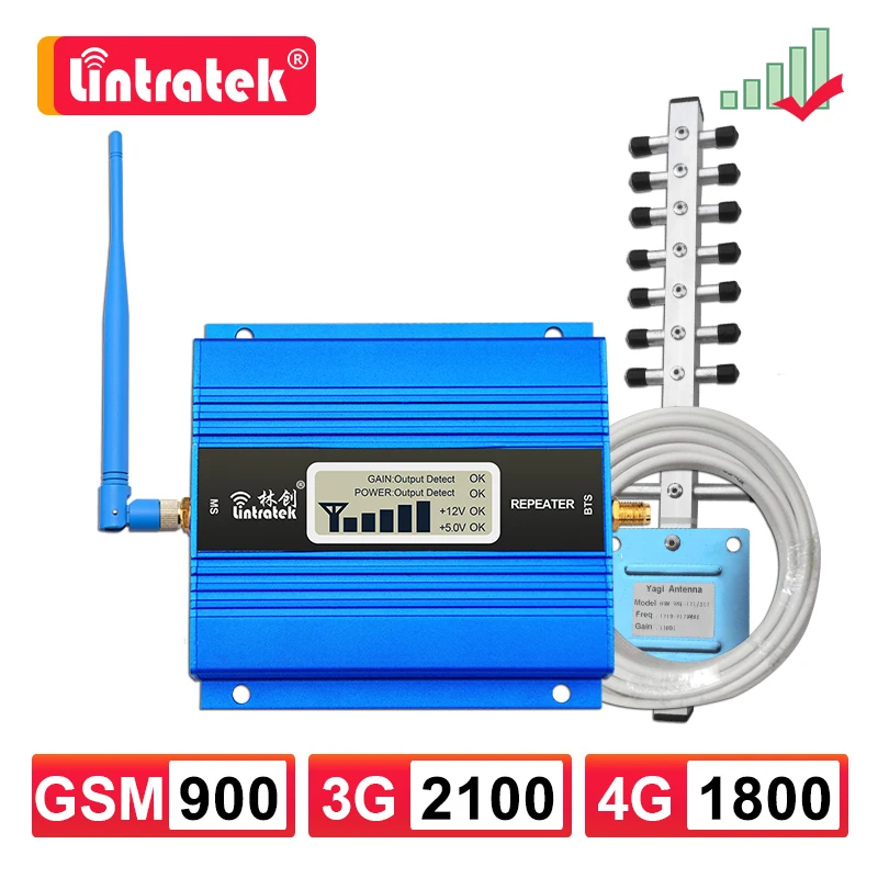 Lintratek мобильный телефон GSM 900 Ретранслятор 4G LTE 1800 3G UMTS 2100 усилитель сигнала 1800mhz +