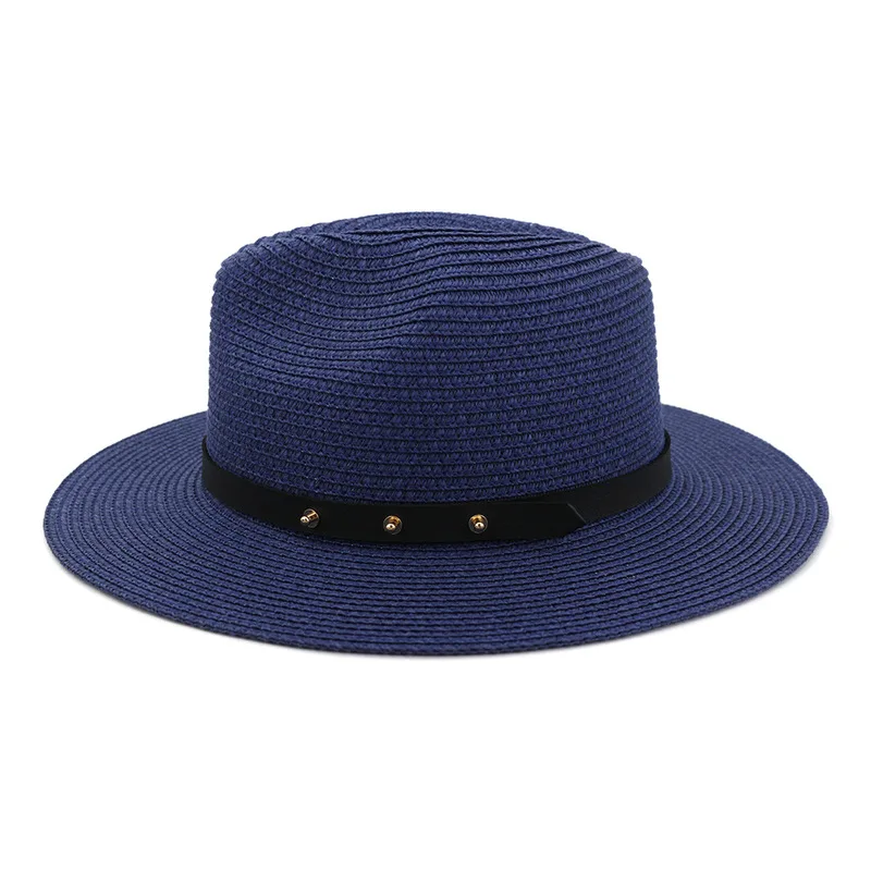 

women hats summer spring wide brim jazz caps men women belt band casual vintage classic khaki black blue beach outdoor sun hats