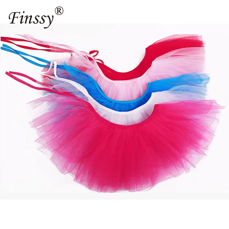 Балетная юбка для девочек трехслойная сетчатая Тюлевая юбка-пачка короткие юбки