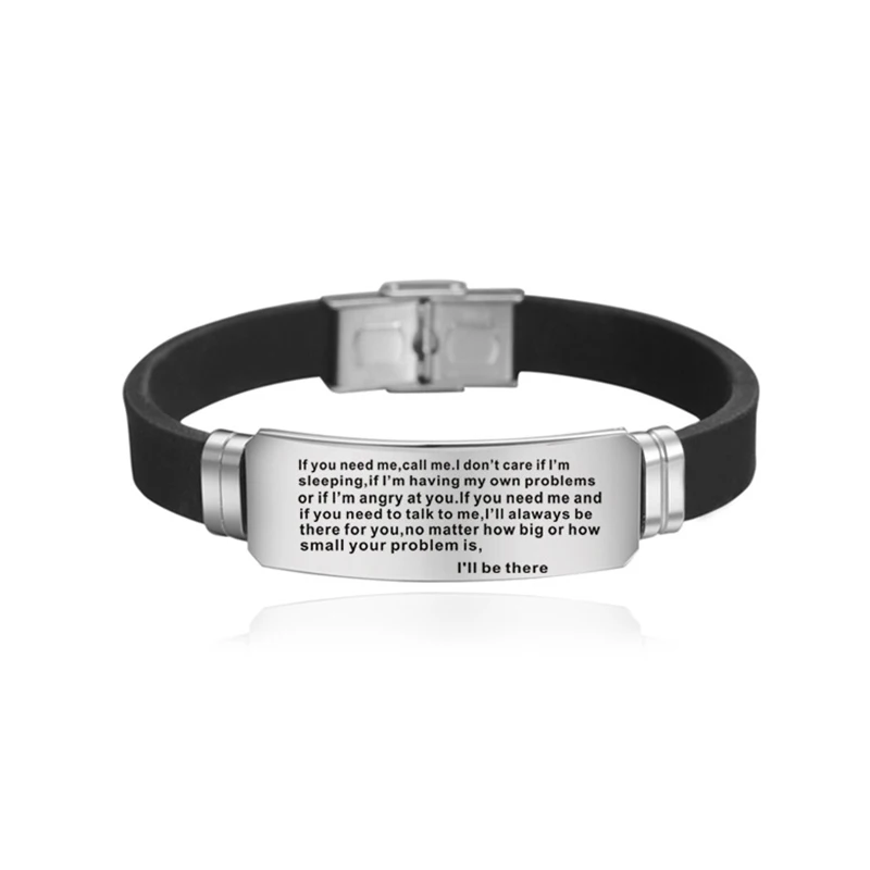 Stainless Steel Bracelet Women's To My Daughter Bracelet Fashion Birthday Gifts for Daughter Silicone Bangles Statement Jewelry
