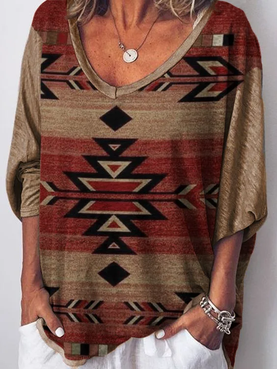 

Vintage Shirts Women Oversized Tshirt Bat Sleeve Print Goth Pullover 2021 Fall Clothes V-neck Casual Streetwear Top Woman Shirt