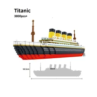 titanic big cruise ship boat 3d modle diy micro mini blocks bricks assembly diamond building toy building star movie gift
