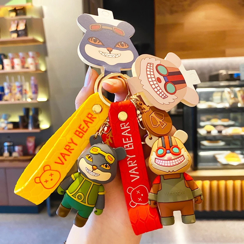 Брелок для ключей мультяшный Забавный крутой маленький герой медведь модный