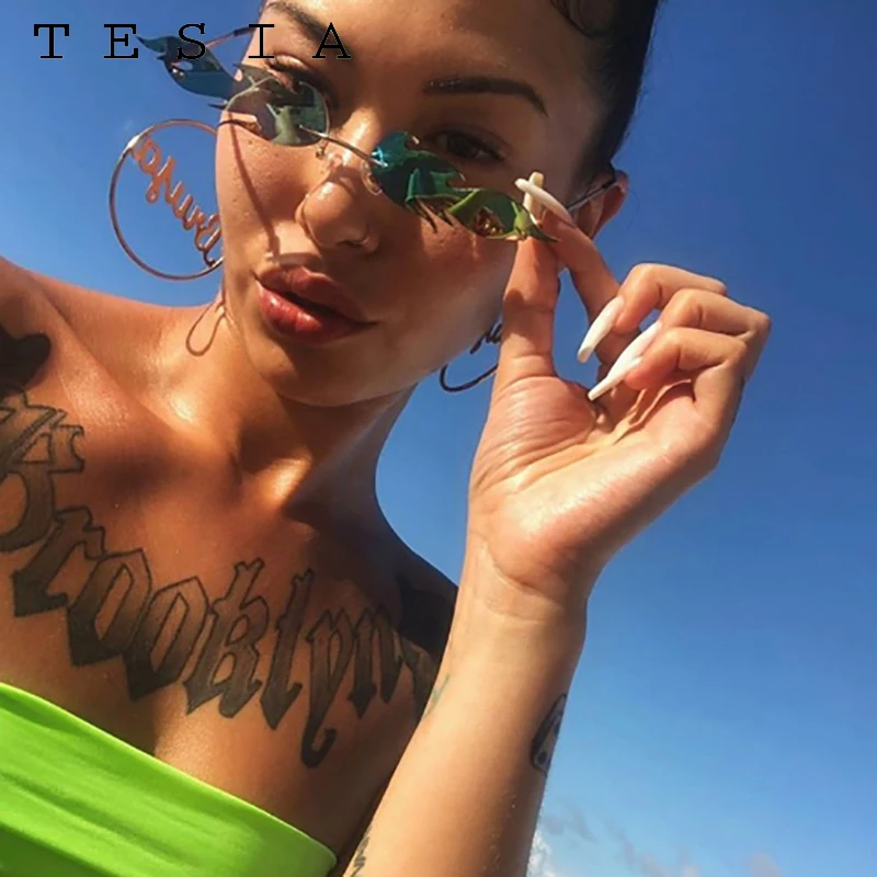 Узкие очки солнечные волны Для женщин покрытие линз огонь солнцезащитные для