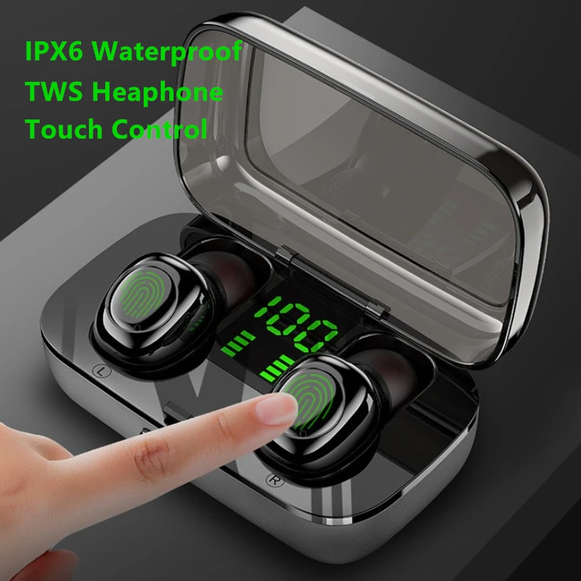 TWS IPX6 светодиодный цифровой Bluetooth 5,0 Спортивные Беспроводные наушники HIFI DSP CVC шумоподавление Музыкальная гарнитура для Xiaomi huawei samsung