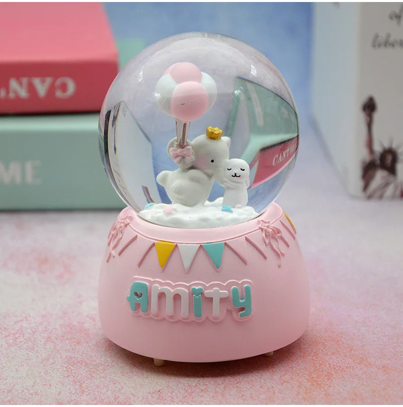 Strongwell Amusement Park Balloon Elephant Snow Globe Crystal Ball Christmas Music Box Christmas Decoration Home Birthday Gift