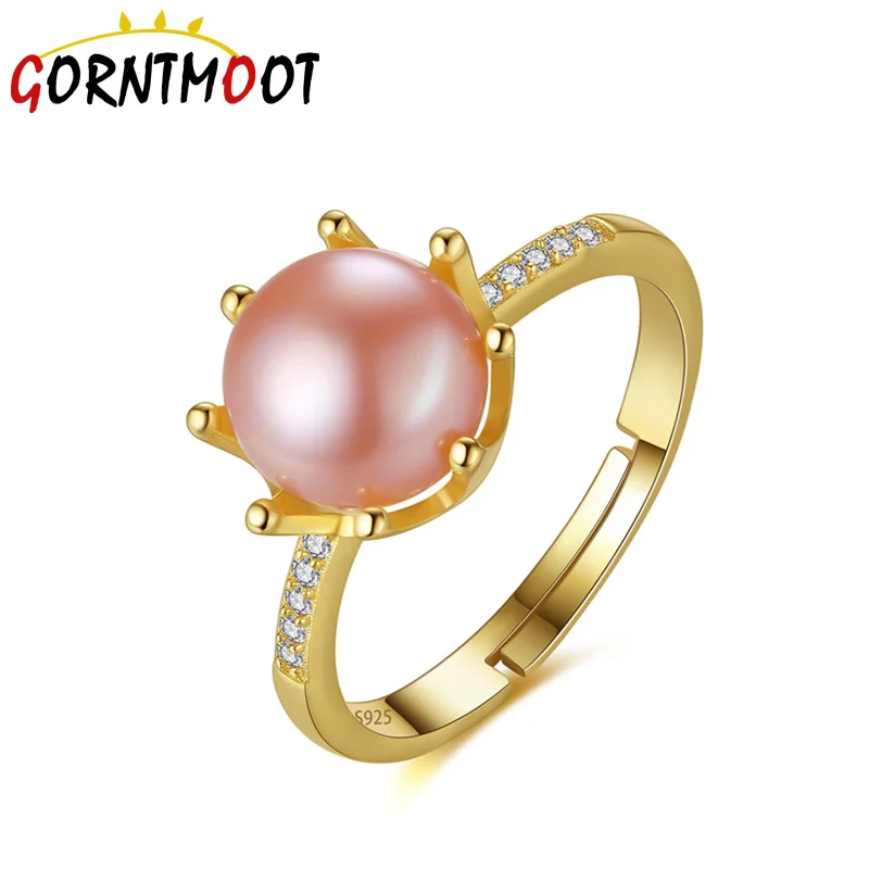 Серебряное кольцо 925 пробы модное в Корейском стиле с жемчугом свадебные кольца